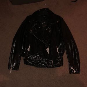 Metallic Black Motorcycle Jacket
